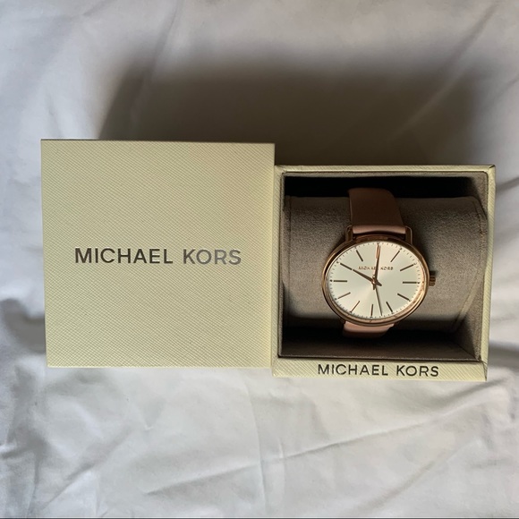 Michael Kors Accessories | Rose Gold Women’s Leather Watch